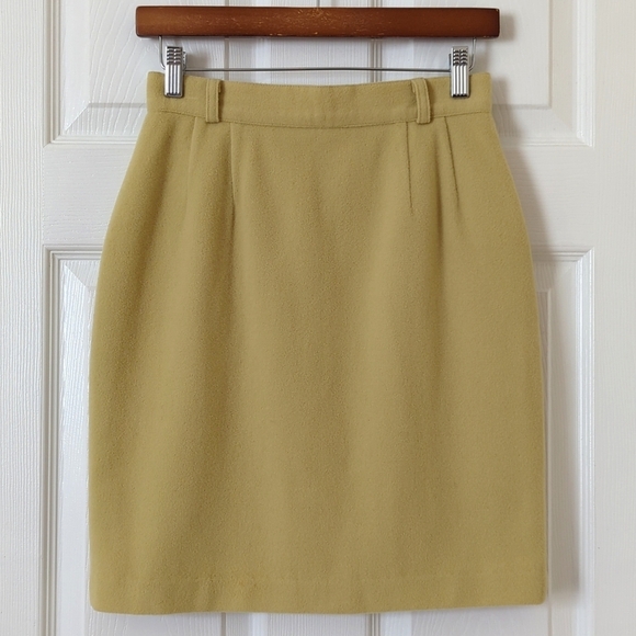 L'Officiel 80's Vintage Wool & Cashmere Blend High Waisted Mini Skirt Pear 6 - Picture 1 of 11